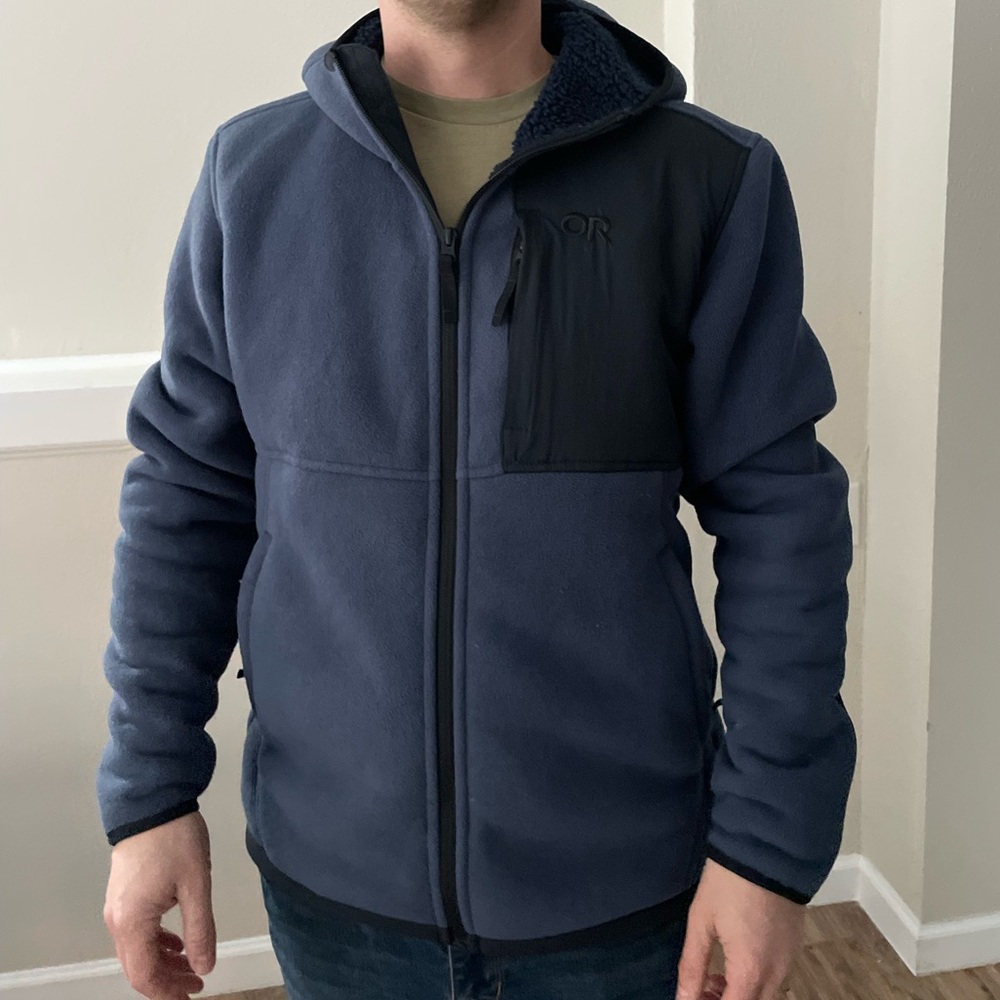 Outdoor Research Blue and Black Juneau Fleece Hoodie